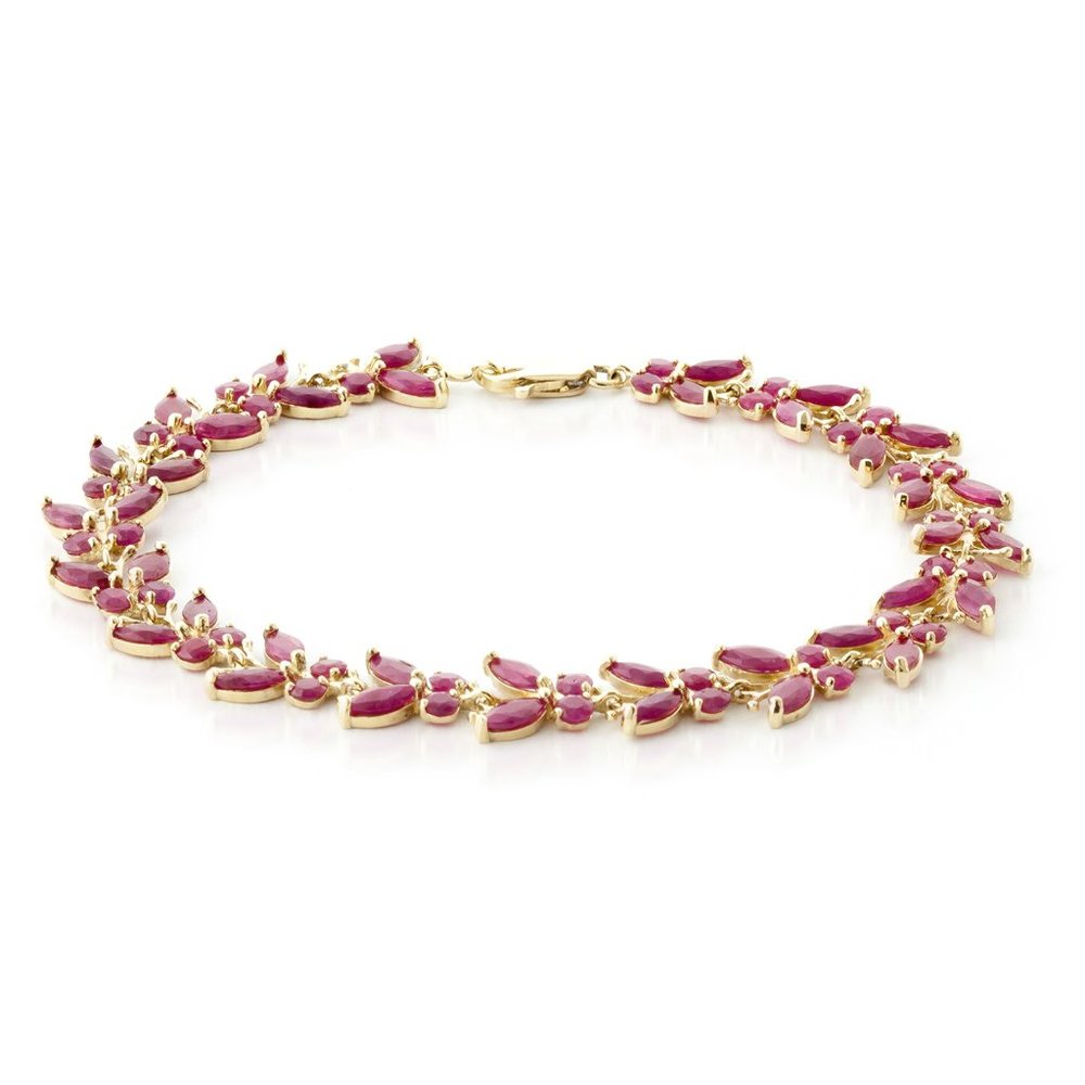 14K. SOLID GOLD BUTTERFLY BRACELET WITH  RUBIES - Picture 3 of 8